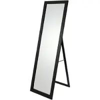 Merkloos Standspiegel Ganzkörperspiegel Passspiegel - 127 x 37 cm - MDF-Rahmen - Schwarz - Für Flur und Schlafzimmer