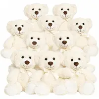 OEM Teddybären 10er Set, 33 cm, Plüschtiere, Weiß, Geschenk