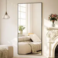 Merkloos Standspiegel Ganzkörperspiegel Wandspiegel - 171 x 76 cm - Aluminiumrahmen - HD-Spiegelglas