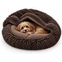 Odol-Plusz Beruhigendes Katzenbett Kleines Hundebett Katzenhöhlen Sofabett 80cm BRAUN