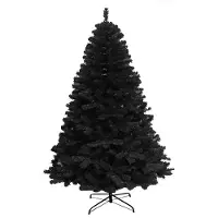 Merkloos Künstlicher Weihnachtsbaum Christbaum Tannenbaum - 120 cm - 230 Zweige - Schwarz - Für kleine Wohnzimmer