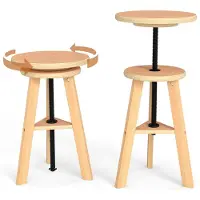 Dripio Holz-Hocker, höhenverstellbar, Buchenholz, Ø 30 cm, 48–65,5 cm