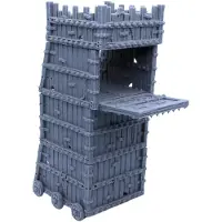OEM Belagerungsturm, Mittelalter, Streugelände, 1:24, Kunststoff, grau