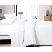 Trankielo – Bettbezug-Set aus Mikrofaser, 200x220 cm – Weiß – Inklusive 2 Kopfkissenbezügen, 60x70 cm – Antiallergisch