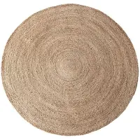 Sonstiges Jute Teppich rund 50cm Hellbraun Waschbar Rutschfest Pflanzenfasern