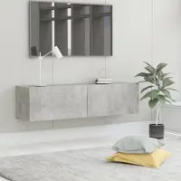 Sonstiges TV-Schrank Betongrau 120x30x30 cm Holzwerkstoff Aufbewahrungsschrank Lowboard Nachttisch Hängeschrank Wohnzimmer