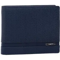 Valentini Leder Portemonnaie Herren Navy Slim 9 Karten RFID Perforiert