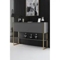 Skye Decor , Luxe - Gold, Anthracite, Kommoden, Gold, 120 x 80 x 30 cm