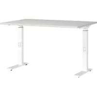Dripio Schreibtisch höhenverstellbar, 120x91x80 cm, Lichtgrau/Weiß
