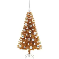 vidaXL Weihnachtsbaum Gold 120 cm PET