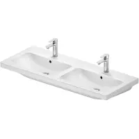Duravit Möbel-Doppelwaschtisch D-Code 120x48cm, mit Hahnloch, Überlauf, weiß