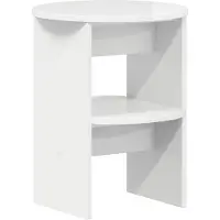 vidaXL Seitenschrank 2 stk. Hochglanz Weiß Ø40 x 50 cm Holzwerkstoff