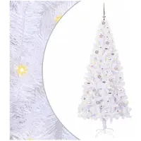 vidaXL Künstlicher Weihnachtsbaum Weiß 210 cm PVC und Stahl