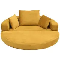MODFU Multifunktionales Klappsofabett (173x176) Sofabett Schlafsofa mit hohem Rand,Tagesbett mit faltbarem Design,modulares Sofa mit Kissen,Gelb