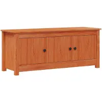 vidaXL Schuhschrank Wachsbraun 110 x 38 x 45,5 cm Massives Kiefernholz
