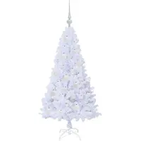 vidaXL Künstlicher Weihnachtsbaum Weiß 120 cm PVC und Stahl
