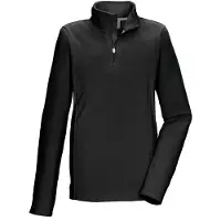 Killtec Fleeceshirt "KSW 138 GRLS FLC SHRT", Mädchen, Gr. 140, schwarz, Obermaterial: 100% Polyester, Shirts Fleeceshirt, Schnelltrocknendes Kids Fleeceshirt mit Kinnschutz-Reißverschluss