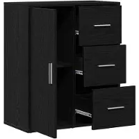 vidaXL Sideboard Schwarz Eichen-Optik 60 x 31 x 70 cm Holzwerkstoff