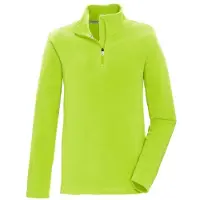 Killtec Fleeceshirt "KSW 139 BYS FLC SHRT", Jungen, Gr. 152, grün (limette), Obermaterial: 100% Polyester, Shirts Fleeceshirt, Schnelltrocknendes Fleeceshirt mit Kinnschutz-Reißverschluss