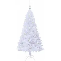 vidaXL Künstlicher Weihnachtsbaum Weiß 150 cm PVC und Stahl