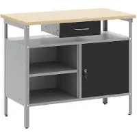 vidaXL Werkbank mit Schubladen Schwarz und Grau 100 x 55 x 85 cm