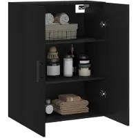 vidaXL Wandschrank Schwarz 69,5x34x90 cm