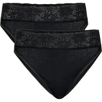 Calida Slip "Slip Iconics High Cut Slip 2P 2er Pack", Damen, Gr. 44, 2 Stk., schwarz, Unterhosen Slip