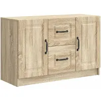 vidaXL Sideboard Sonoma-Eiche 89 x 34,5 x 57 cm Holzwerkstoff