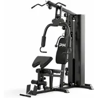 PH Fitness Heavy Duty Functional Trainer mit Leg Developer und Preacher Curl, 100 kg Gewichtsstapel – über 50 Übungen, komplette Kraftstation für Home Gym