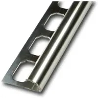 Fliesen Alfers Viertelkreisprofil / Ecken Edelstahl - glänzend - 8,0 mm, Fliesenprofil 3 m Länge