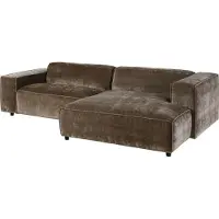 MASSIVMOEBEL24.DE |Ecksofa 279x164x69 Cord taupe VALENCIA