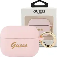 GUESS GUAPSSSI AirPods Pro Hülle pink/pink Silikon Vintage Schriftzug