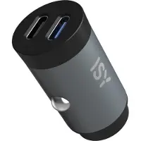 ISY Universelles Mini Kfz-Ladegerät 32W mit zwei USB-C Anschlüssen für Smartphones und Tablets