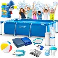 Intex Frame Gartenpool 300 x 200 x 75 cm 15 in 1 28272 + Sprudelmaschine GRATIS