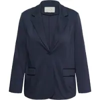 KAFFE CURVE Blusenblazer "Damen Blazer KCjenna", Damen, Gr. XL, blau (graphite), Blazer Blusenblazer