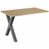 Mäusbacher Anbautisch MÄUSBACHER "Mio", grau (graphit, eichefarben), B:120cm H:75cm T:70cm, Holzwerkstoff, Ansatztischplatten, Anbautisch, 3,2 cm starke Tischplatte
