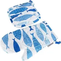 Egeria Topflappen "Küchen Set Marin", weiß, B:20cm L:20cm, Obermaterial: 100% Baumwolle, Topflappen, Topflappen