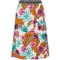 Goldner Jerseyrock "Druckrock mit Blumenmuster", Damen, Gr. 42, bunt (bunt, gemustert), Obermaterial: 92% Viskose CV. 8% Elasthan EL., ausgestellt, Röcke Jerseyrock, stretchbequemer Viskosejersey