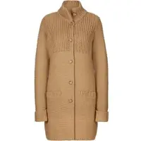 HEINE Strickjacke "Strickjacke Strickjacke mit Stehkragen", Damen, Gr. 48, braun (camel), Modisch, Strickjacken Strickjacke