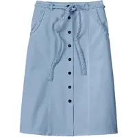 Casual Looks Bahnenrock WITT "Rock Jeansrock mit Flecht-Gürtel", Damen, Gr. 40, blau (blau, bleached), Sportlich, schmal, Röcke Bahnenrock