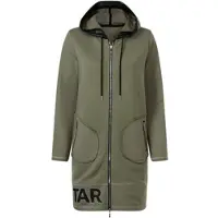 HEINE Shirtjacke "Shirtjacke Shirtjacke mit 2-Wege-Zipper", Damen, Gr. 34, grün (khaki), Casual, V-Ausschnitt, Shirts Shirtjacke