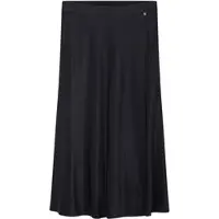 Sheego Faltenrock "Rock Satinrock mit verdecktem Reißverschluss", Damen, Gr. 58, schwarz, Satin, , Elegant, Röcke Faltenrock