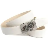 Anthoni Crown Ledergürtel , Herren, Gr. 115, weiß, Leder, genarbt, Gürtel Ledergürtel