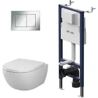 AM.PM WC-Komplettset Above mit Vorwandelement und Betätigungsplatte in Chrom - IIS90251.AB1900