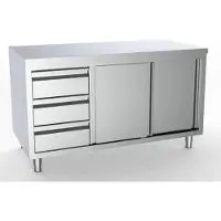 CombiSteel Arbeitsschrank mit 2 Türen 3 Schubladen aus Edelstahl 2000x700x850mm