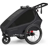 Qeridoo Kidgoo 1 - Kinderfahrradanhänger für 1 Kind, Farbe: Phantom Grey
