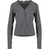Urban Classics Damen Strickjacke Rib Cardigan, Farbton: dunkelgrau meliert - Größe: S