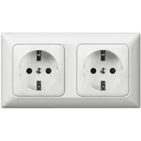 Legrand 776172 Steckdose (SL) 2-fach waagerecht volle Platte Creo ultraweiß
