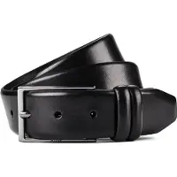BOSS Ledergürtel "Carmello", Herren, Gr. 95, schwarz, Leder, unifarben, Gürtel Ledergürtel, aus gegerbtem Leder mit HUGO Logo-Prägung auf Metallschliesse