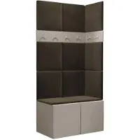 Mirjan 24 Garderoben-Set Orion I, Garderobe mit Sitzbank mit 11 x Wandpanel 42x42 (Farbe: Cashmere, Polo 877)